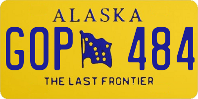 AK license plate GOP484