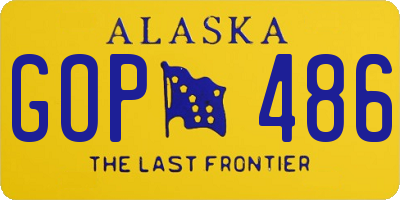 AK license plate GOP486