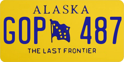 AK license plate GOP487