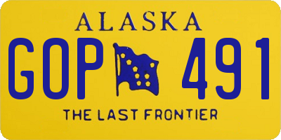 AK license plate GOP491