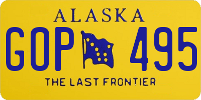 AK license plate GOP495