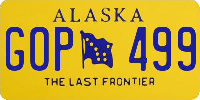AK license plate GOP499