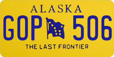 AK license plate GOP506