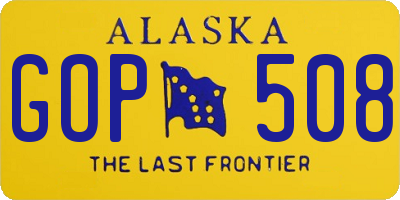 AK license plate GOP508