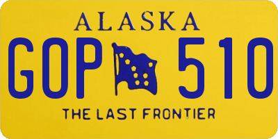 AK license plate GOP510