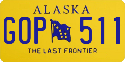 AK license plate GOP511