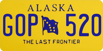 AK license plate GOP520