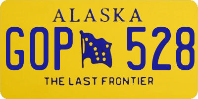 AK license plate GOP528