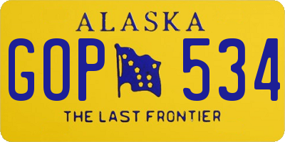 AK license plate GOP534
