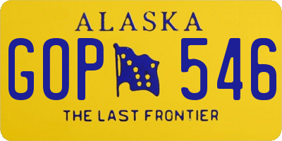 AK license plate GOP546