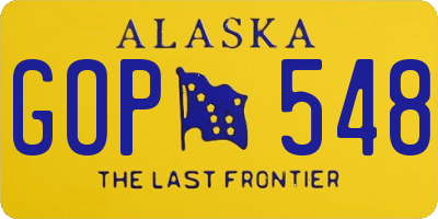 AK license plate GOP548
