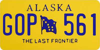 AK license plate GOP561
