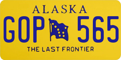 AK license plate GOP565