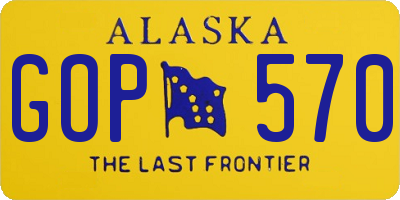 AK license plate GOP570