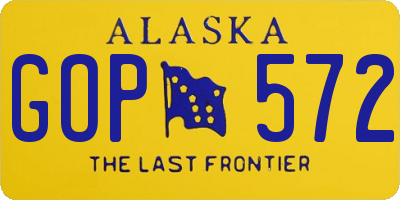 AK license plate GOP572