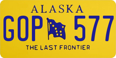 AK license plate GOP577