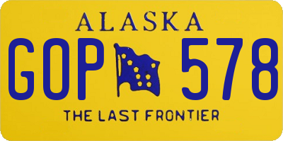 AK license plate GOP578