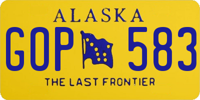 AK license plate GOP583