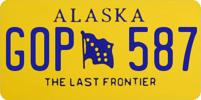 AK license plate GOP587