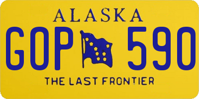 AK license plate GOP590