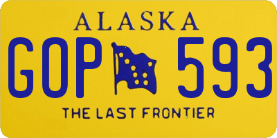 AK license plate GOP593
