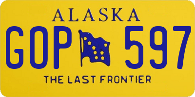 AK license plate GOP597