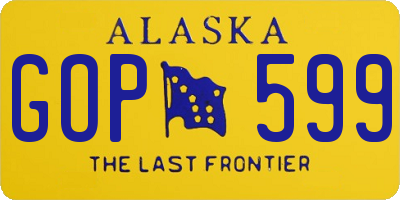 AK license plate GOP599