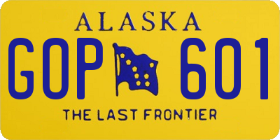 AK license plate GOP601