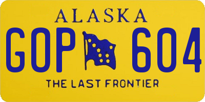 AK license plate GOP604