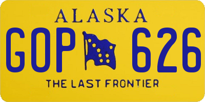 AK license plate GOP626