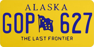 AK license plate GOP627