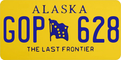 AK license plate GOP628
