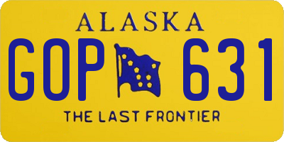 AK license plate GOP631