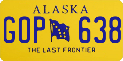 AK license plate GOP638
