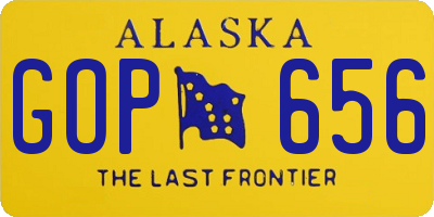 AK license plate GOP656