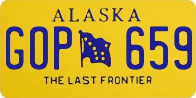 AK license plate GOP659