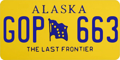 AK license plate GOP663