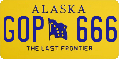 AK license plate GOP666