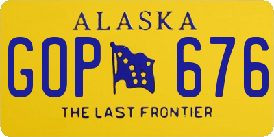 AK license plate GOP676
