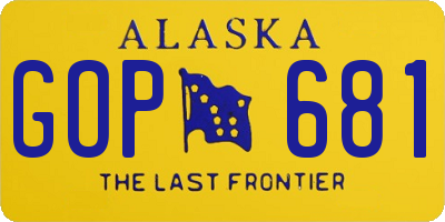 AK license plate GOP681
