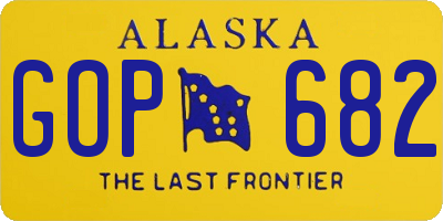 AK license plate GOP682
