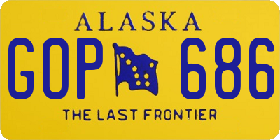 AK license plate GOP686