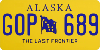 AK license plate GOP689
