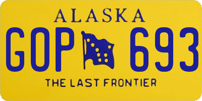 AK license plate GOP693