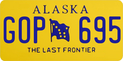 AK license plate GOP695