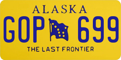 AK license plate GOP699