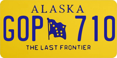 AK license plate GOP710