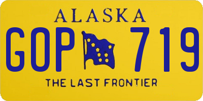 AK license plate GOP719
