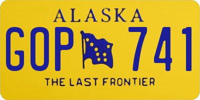 AK license plate GOP741