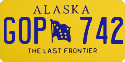 AK license plate GOP742